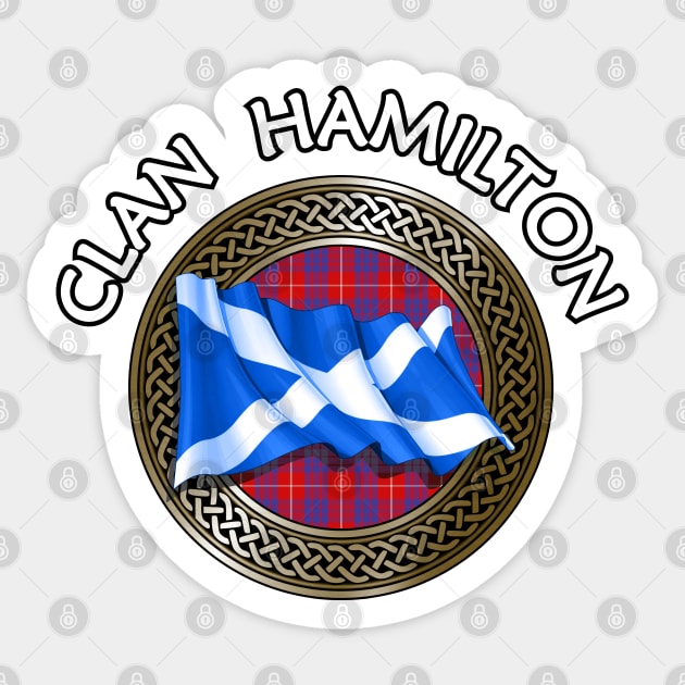 Clan Hamilton Crest & Tartan Knot Sticker by Taylor'd Designs